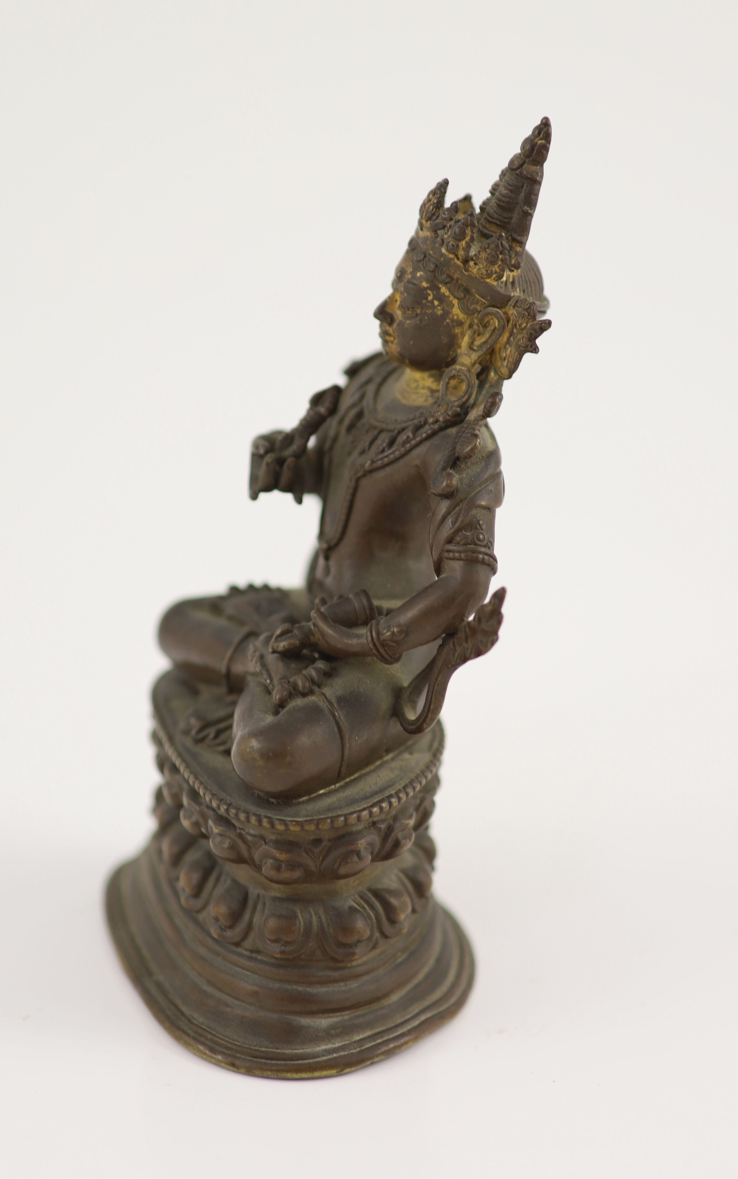 A Himalayan bronze seated figure of Vajrasattva, 18th/19th century, 15.5 cm high